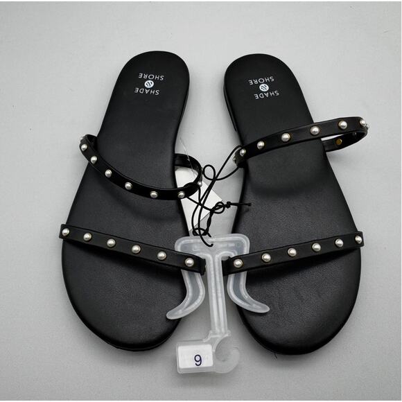 Shade & Shore Sandals Womens Black Size 6 Indi Slide Beach Pool NEW NWT - Picture 4 of 6